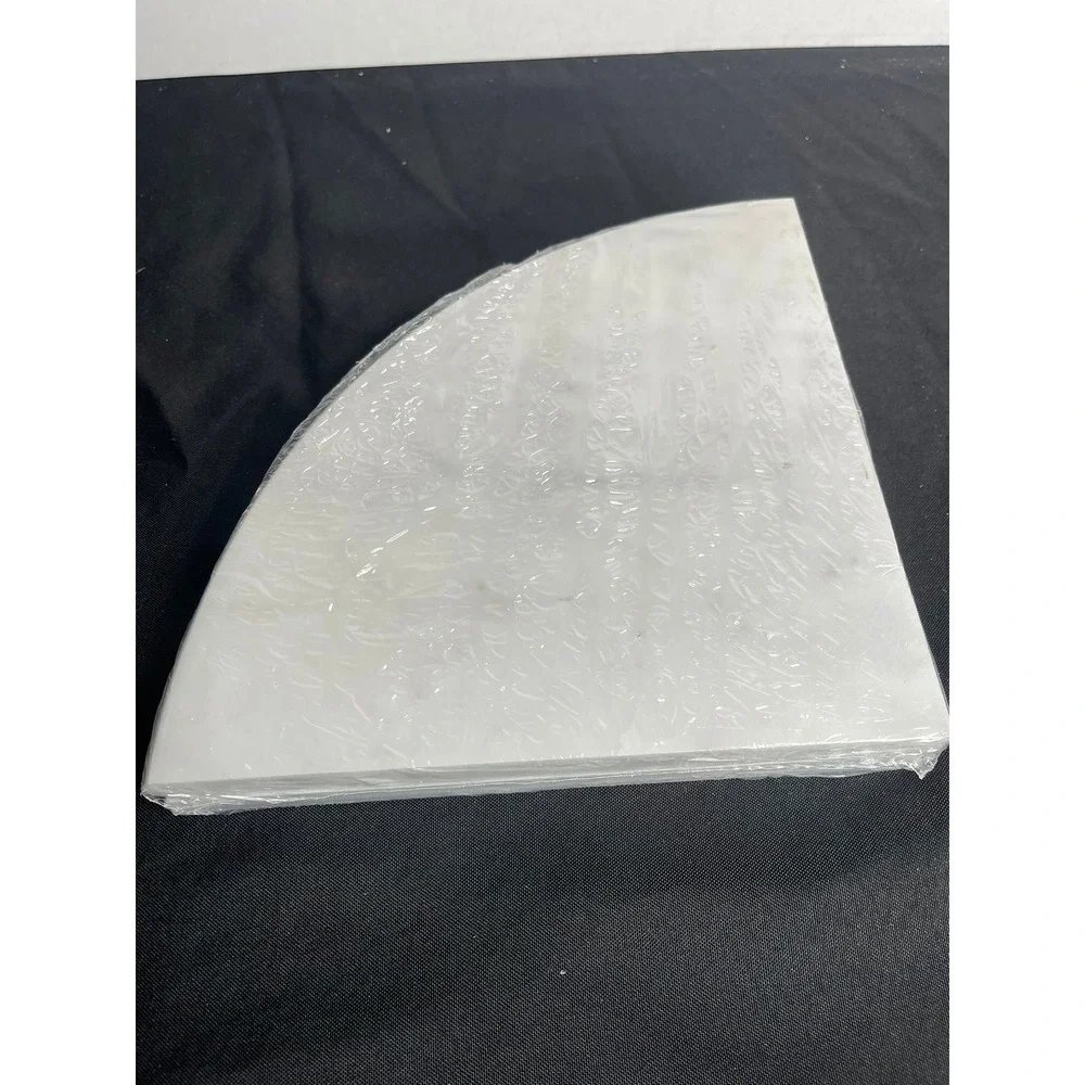 9 inch White Real Marble Corner Shelf Polished Stone Shower Bathroom Floating